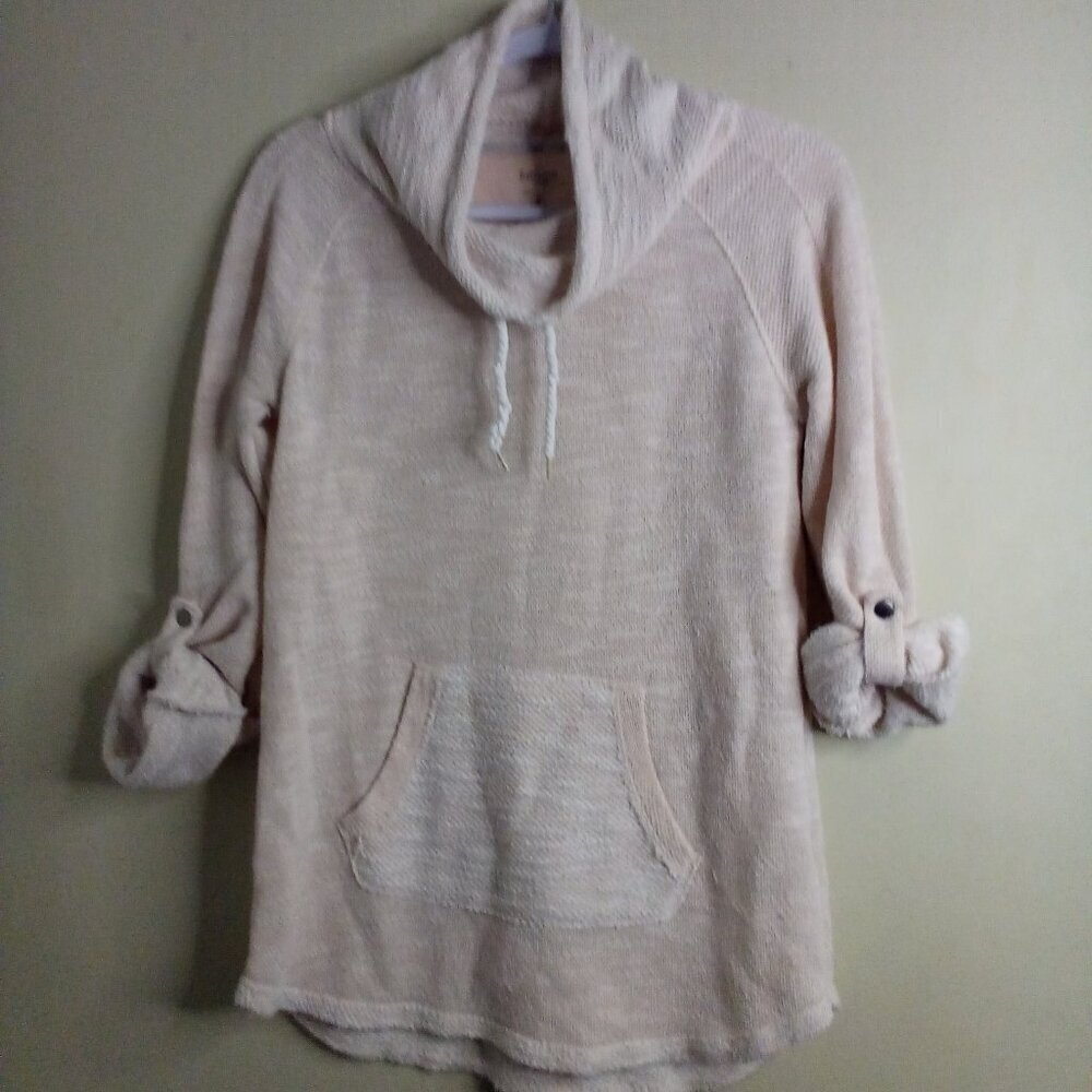 Kensie Performance Pullover Sweater Women S Pocket Cowl Neck Light Pink